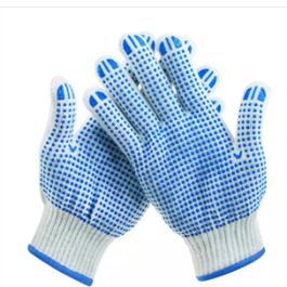 PVC DOTTED COTTON GLOVES 10″